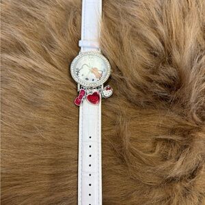 Sanrio White Watch with Hello Kitty Charms